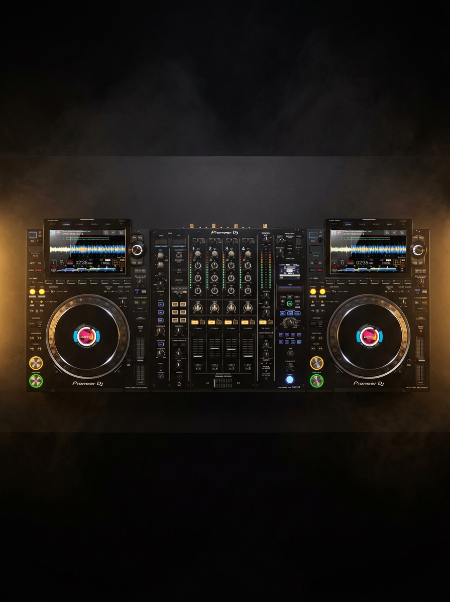 DJ equipment rental Ibiza — Pioneer CDJ booth